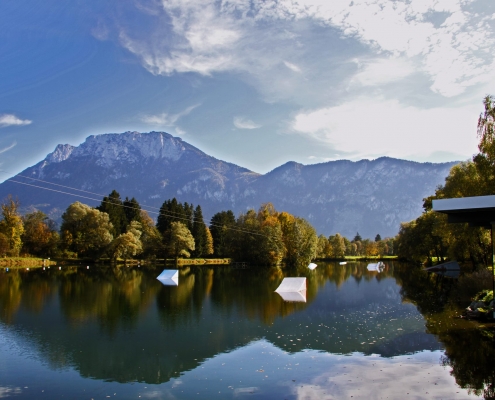 Baden im Hödenauer See in Bayern