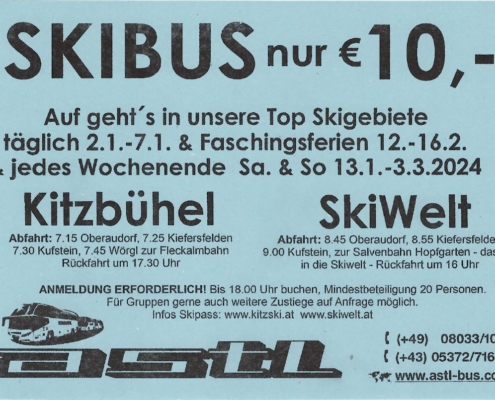 Skibus von Oberaudorf in die SkiWelt Wilder Kaiser