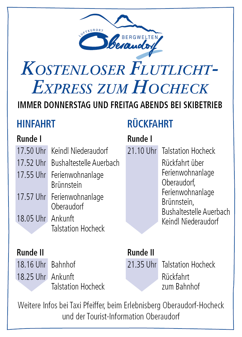Flutlicht-Express Hocheck in Oberaudorf